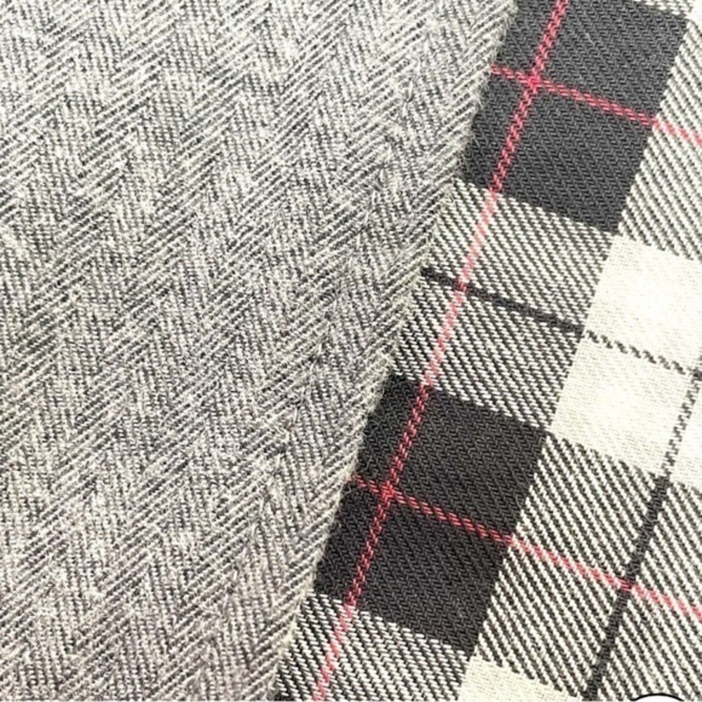 David Bitton herringbone and plaid scarf NWT
